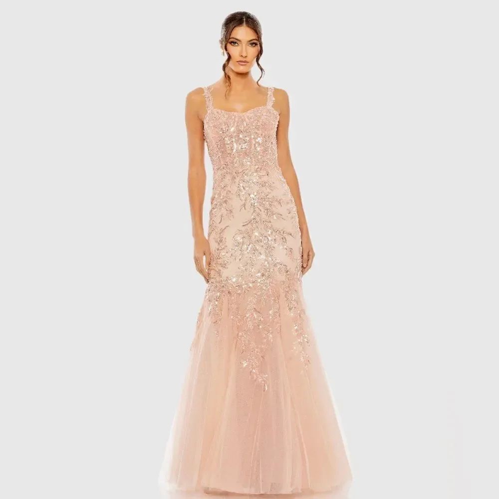 Mac Duggal 20559 Pink Corset Detailed Embellished Gown Dress